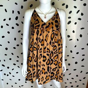 Leopard Print Razor Back Dress, M